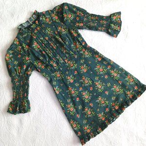 Laura Ashley x Urban Outfitters Maisy Green Floral Mini Dress
